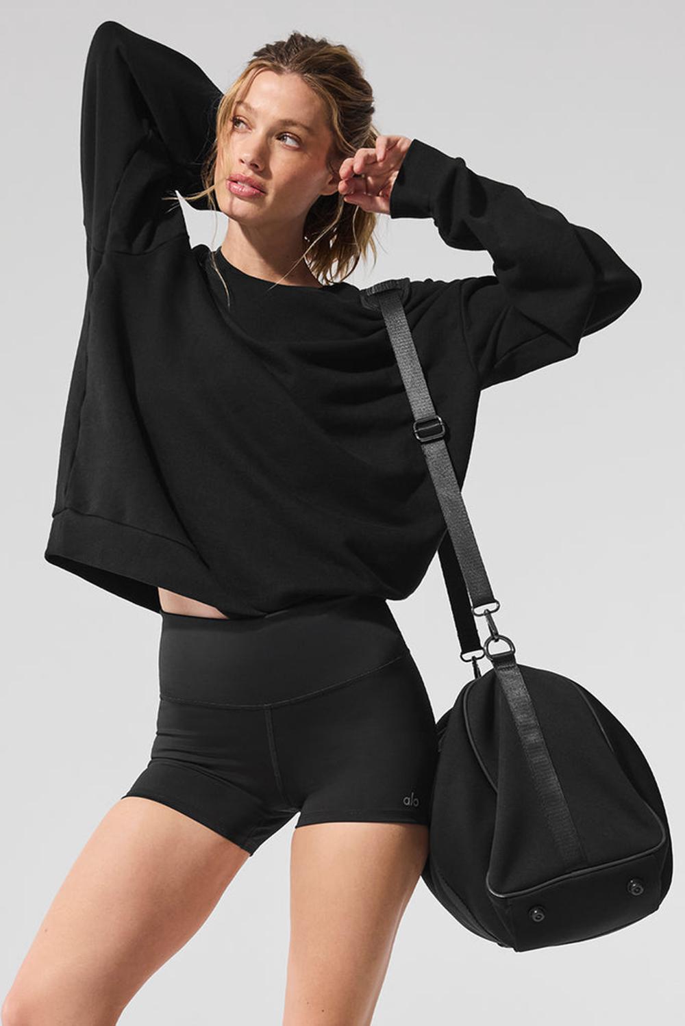 Φουτερ γυναικεια Alo Yoga Chill Crew Neck μαυρα | Greece  PYGMD-9507