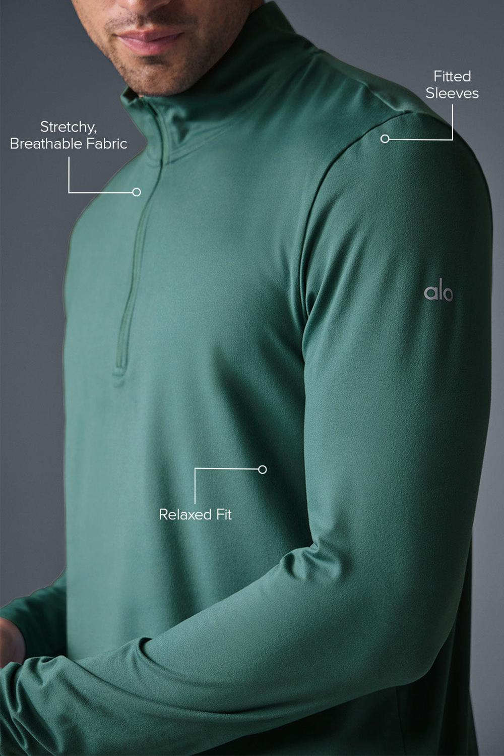 Μακρυμανικο ανδρικα Alo Yoga Conquer 1/4 Zip Reform Winter Ivy | Greece  QCNLJ-1326