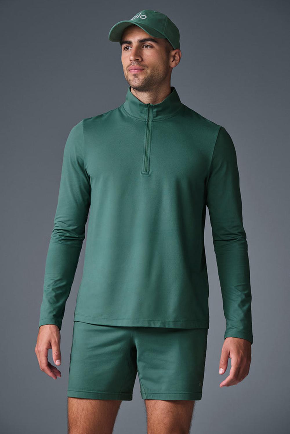 Μακρυμανικο ανδρικα Alo Yoga Conquer 1/4 Zip Reform Winter Ivy | Greece  QCNLJ-1326