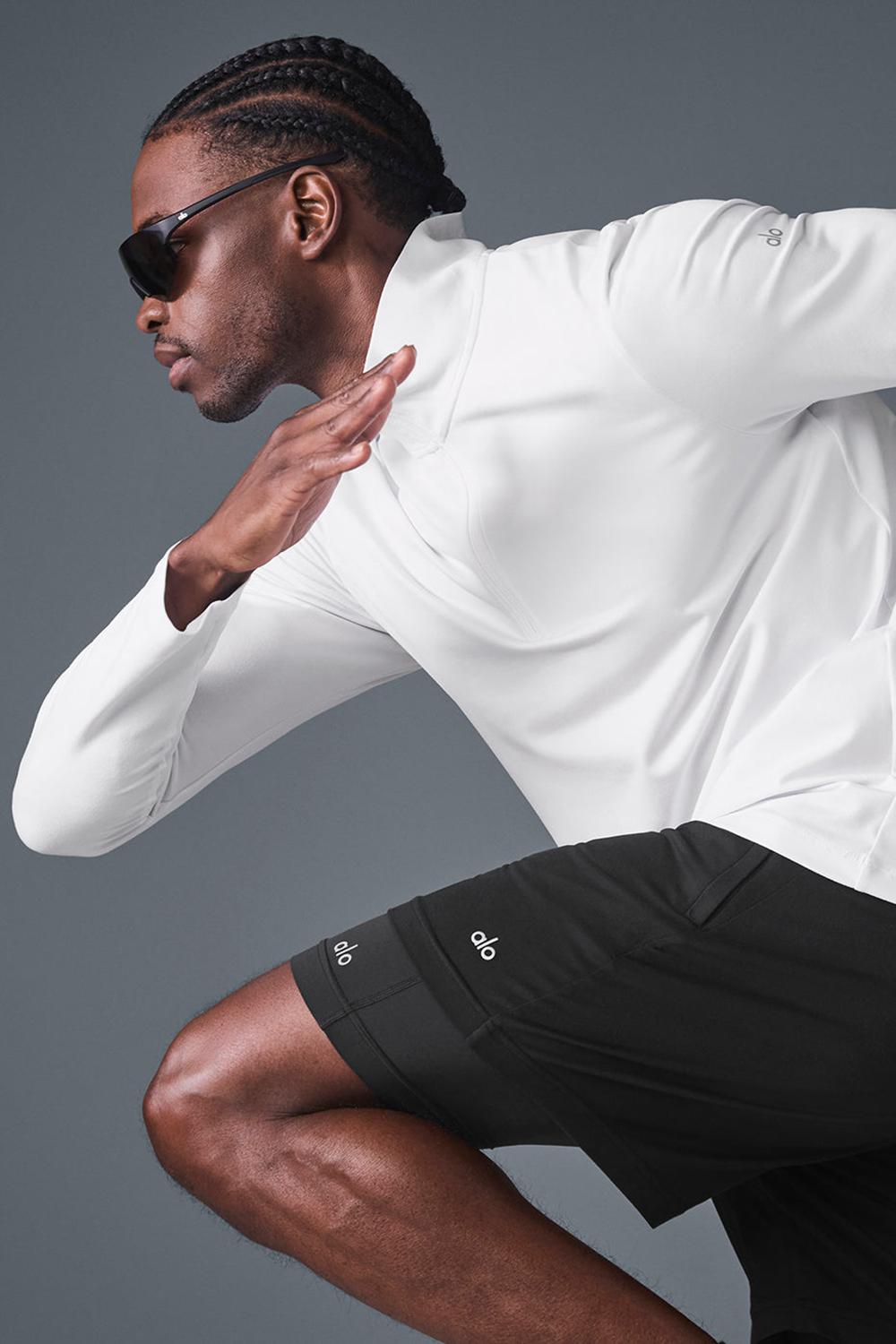 Μακρυμανικο ανδρικα Alo Yoga Conquer 1/4 Zip Reform ασπρα | Greece  APDJK-5718