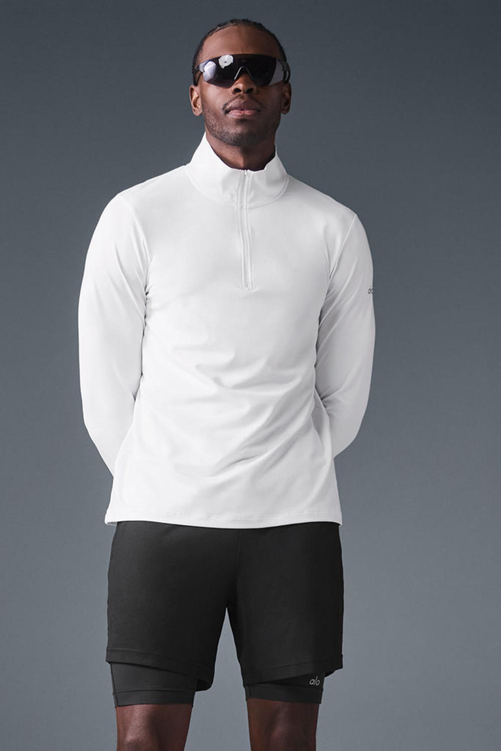 Μακρυμανικο ανδρικα Alo Yoga Conquer 1/4 Zip Reform ασπρα | Greece  APDJK-5718