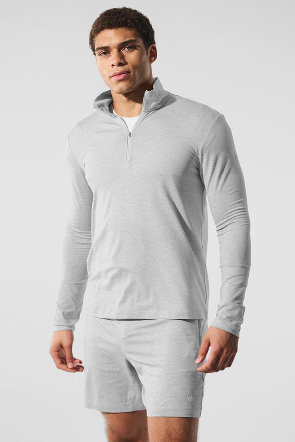 Μακρυμανικο ανδρικα Alo Yoga Conquer 1/4 Zip Reform γκρι | Greece  NWXSM-3781