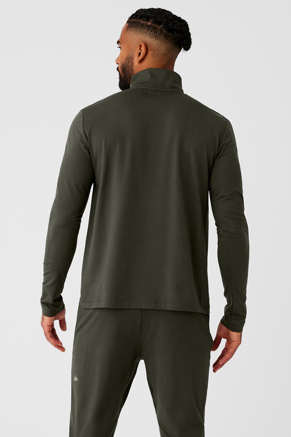Μακρυμανικο ανδρικα Alo Yoga Conquer 1/4 Zip Reform πρασινο | Greece  ZGMJP-9803