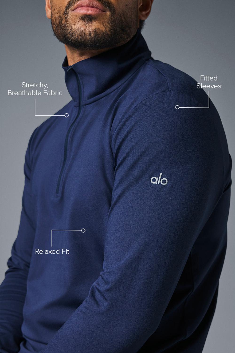 Μακρυμανικο ανδρικα Alo Yoga Conquer 1/4 Zip Reform σκουρο μπλε | Greece  ZWLUG-1837