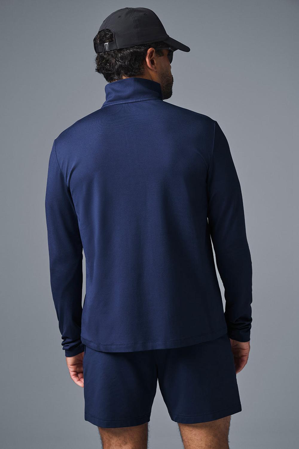 Μακρυμανικο ανδρικα Alo Yoga Conquer 1/4 Zip Reform σκουρο μπλε | Greece  ZWLUG-1837