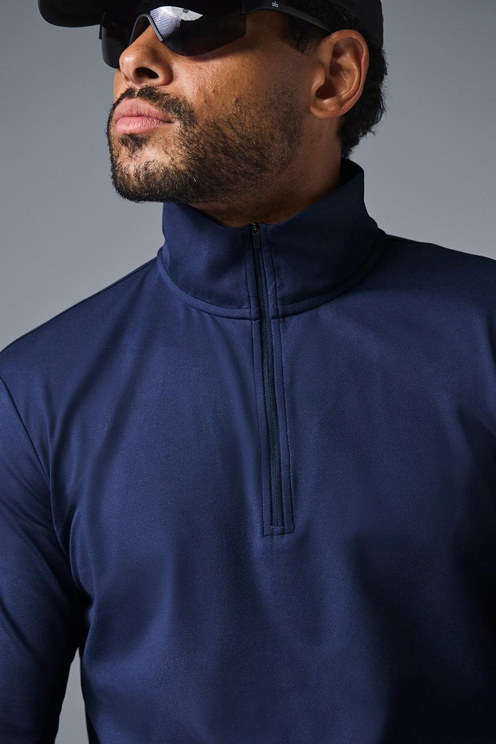 Μακρυμανικο ανδρικα Alo Yoga Conquer 1/4 Zip Reform σκουρο μπλε | Greece  ZWLUG-1837
