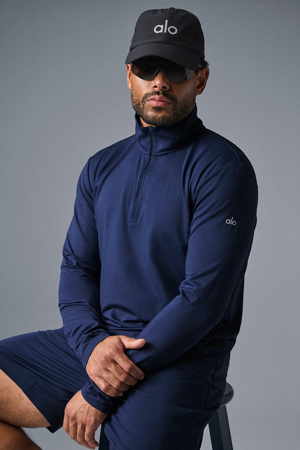 Μακρυμανικο ανδρικα Alo Yoga Conquer 1/4 Zip Reform σκουρο μπλε | Greece  ZWLUG-1837
