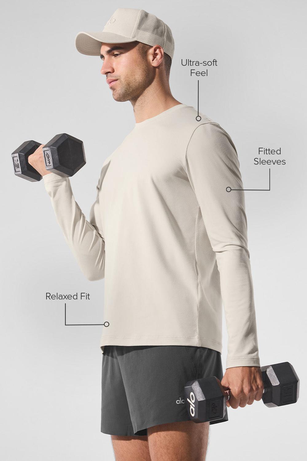 Μακρυμανικο ανδρικα Alo Yoga Conquer Reform Crewneck Bone | Greece  MRUDO-9523