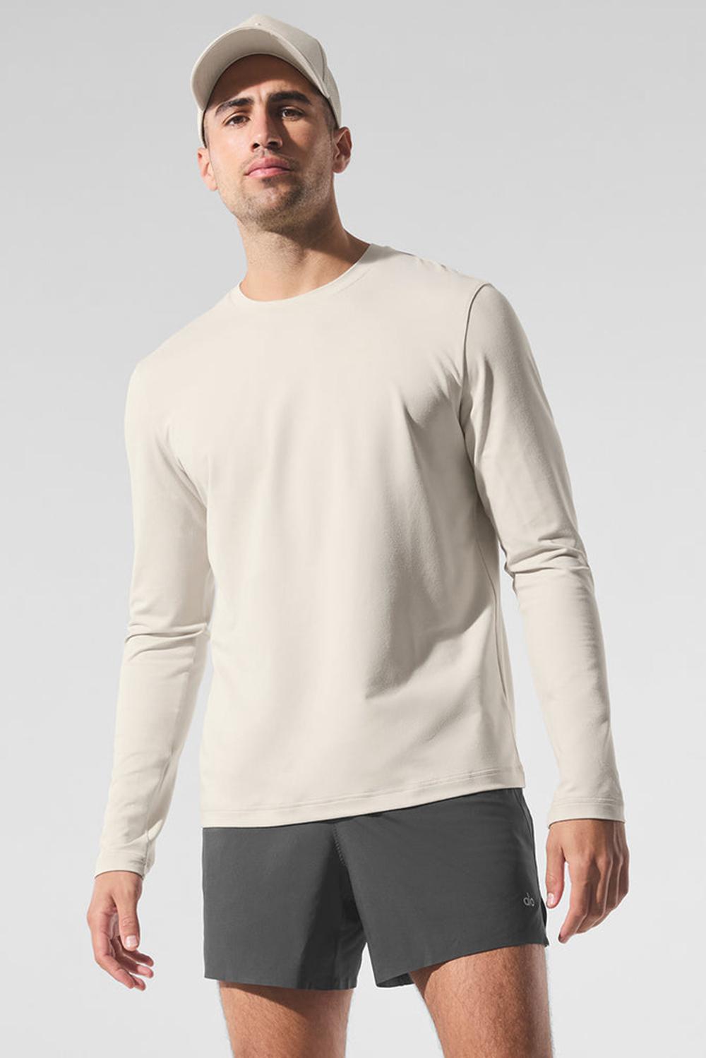 Μακρυμανικο ανδρικα Alo Yoga Conquer Reform Crewneck Bone | Greece  MRUDO-9523