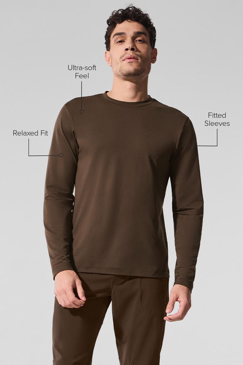Μακρυμανικο ανδρικα Alo Yoga Conquer Reform Crewneck Espresso | Greece  RPULS-2475