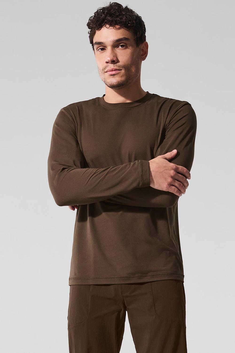 Μακρυμανικο ανδρικα Alo Yoga Conquer Reform Crewneck Espresso | Greece  RPULS-2475