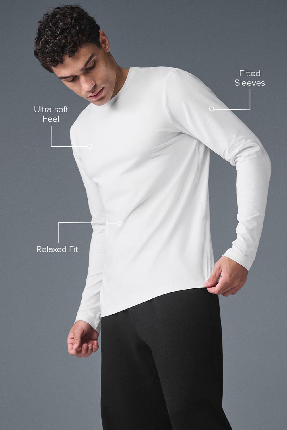 Μακρυμανικο ανδρικα Alo Yoga Conquer Reform Crewneck ασπρα | Greece  GQARM-0765