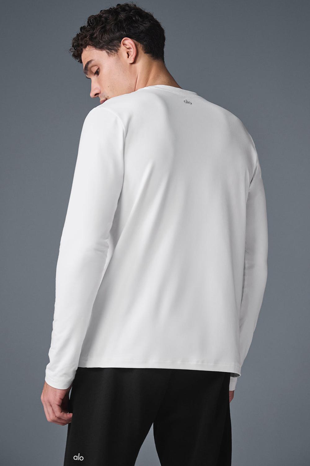 Μακρυμανικο ανδρικα Alo Yoga Conquer Reform Crewneck ασπρα | Greece  GQARM-0765