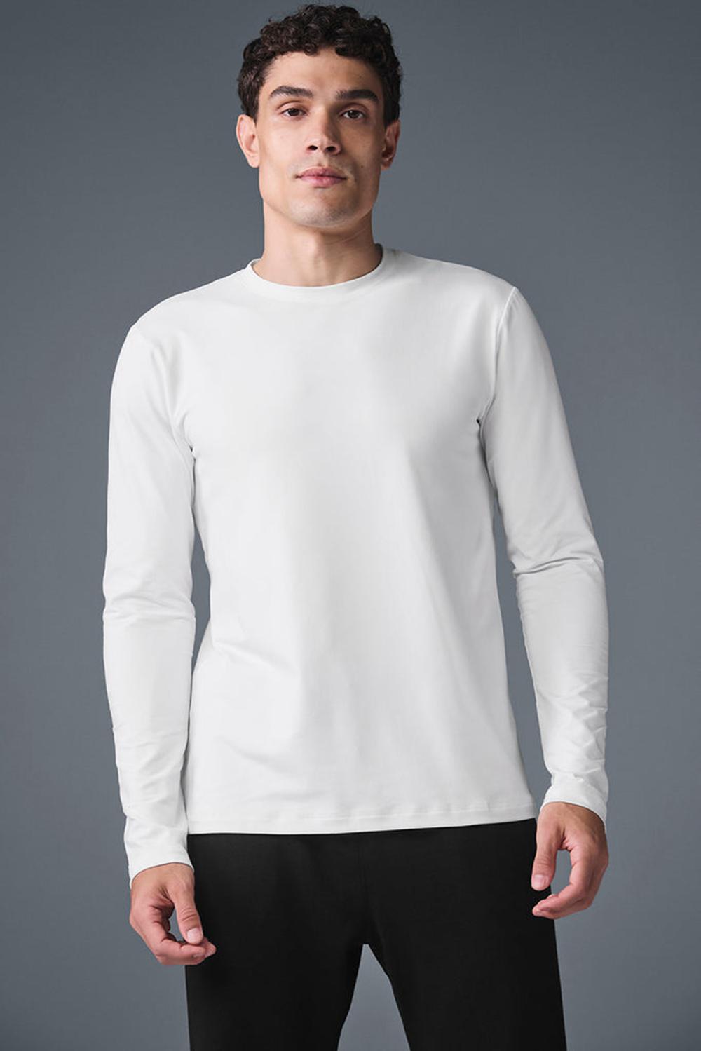 Μακρυμανικο ανδρικα Alo Yoga Conquer Reform Crewneck ασπρα | Greece  GQARM-0765