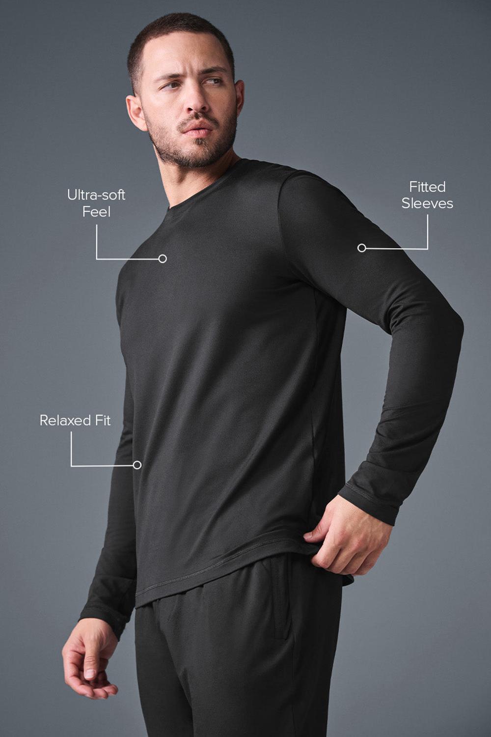 Μακρυμανικο ανδρικα Alo Yoga Conquer Reform Crewneck μαυρα | Greece  OWILU-9107