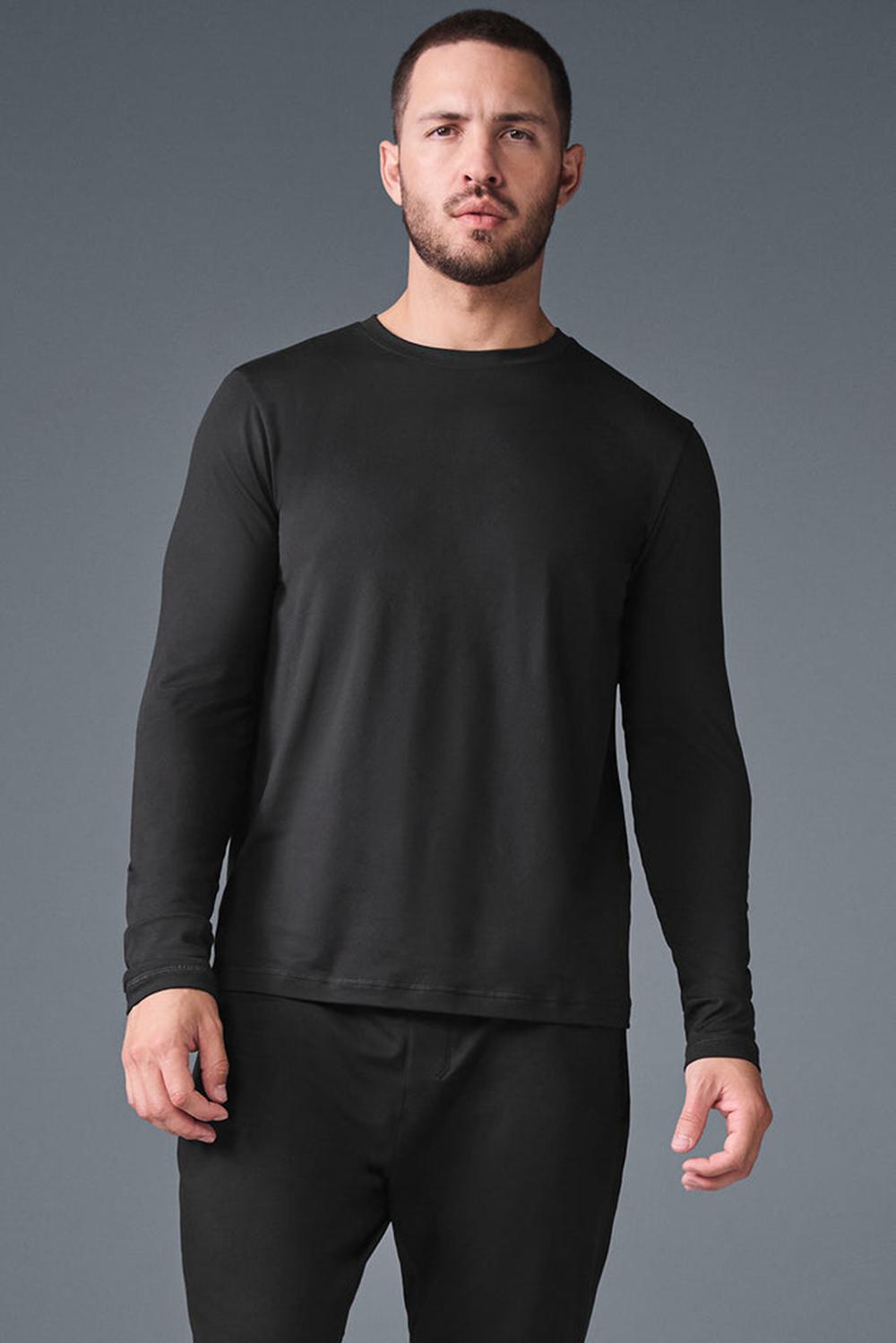 Μακρυμανικο ανδρικα Alo Yoga Conquer Reform Crewneck μαυρα | Greece  OWILU-9107
