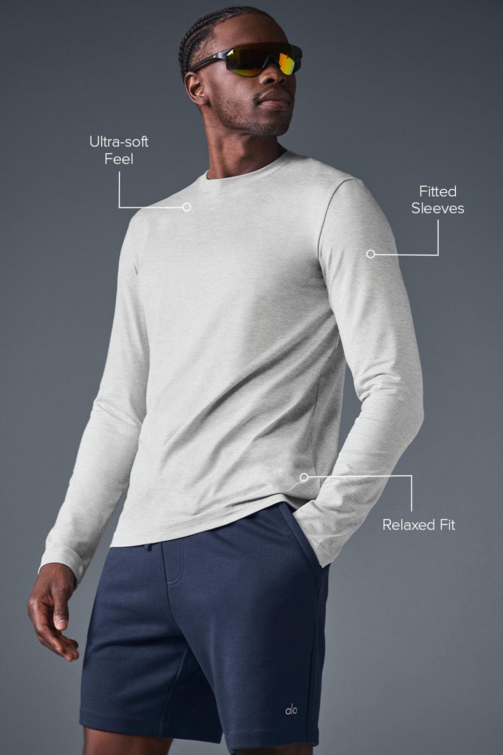 Μακρυμανικο ανδρικα Alo Yoga Conquer Reform Crewneck γκρι | Greece  ZIOHT-4089