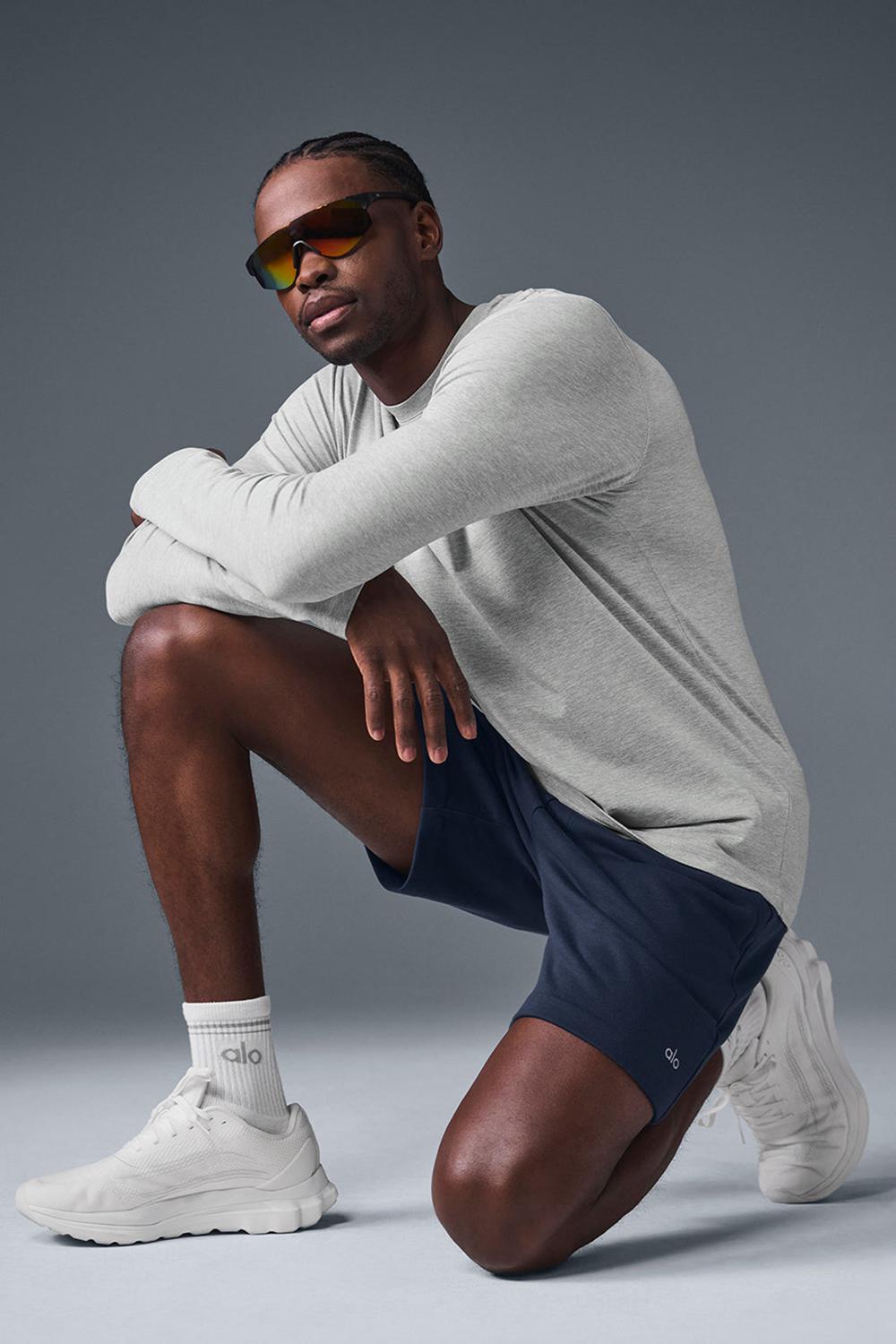 Μακρυμανικο ανδρικα Alo Yoga Conquer Reform Crewneck γκρι | Greece  ZIOHT-4089