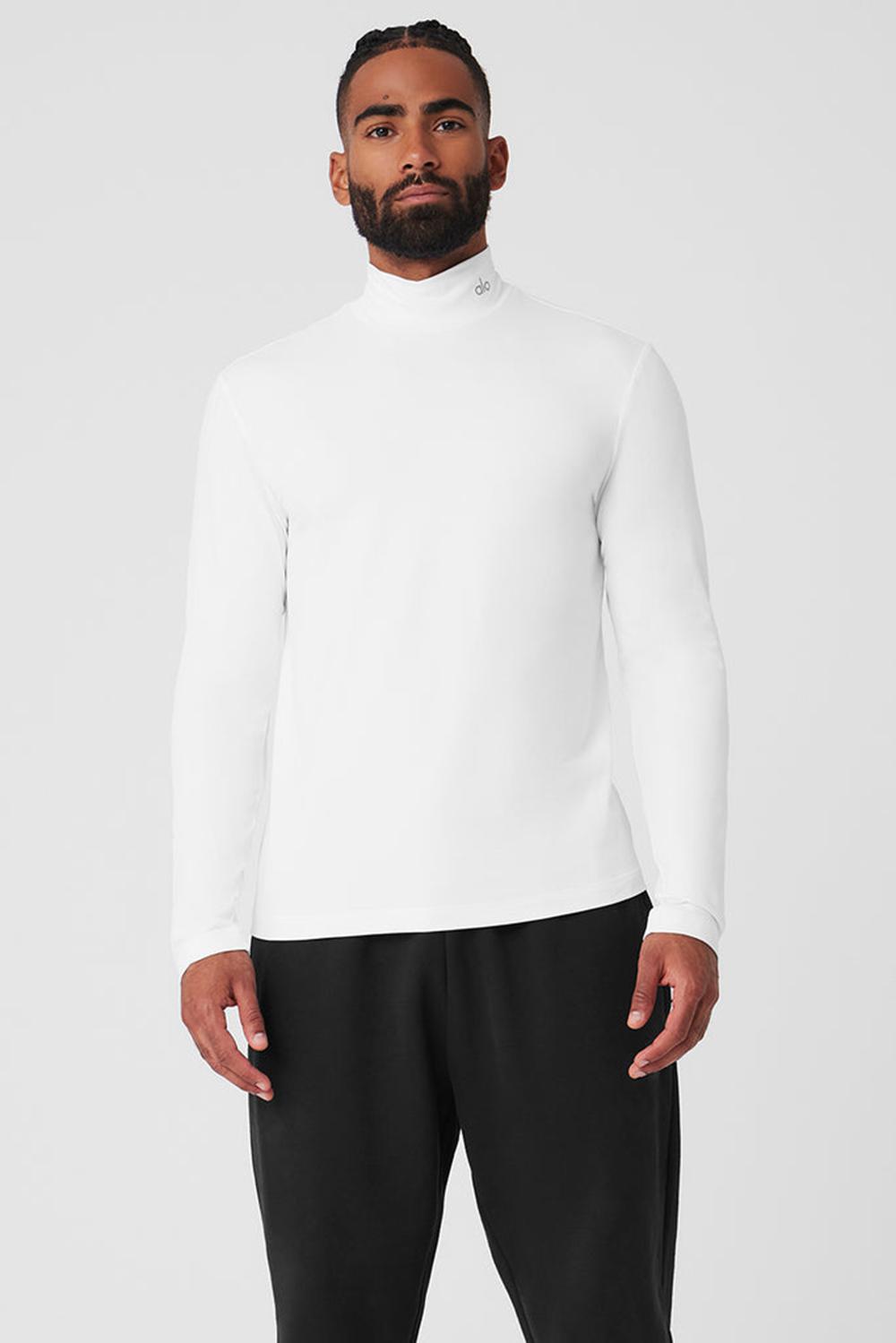 Μακρυμανικο ανδρικα Alo Yoga Conquer Reform Mock Neck ασπρα | Greece  ISACV-4281