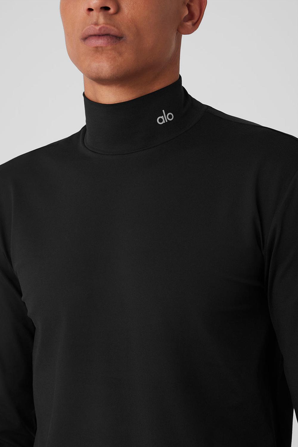 Μακρυμανικο ανδρικα Alo Yoga Conquer Reform Mock Neck μαυρα | Greece  VGKQP-6982