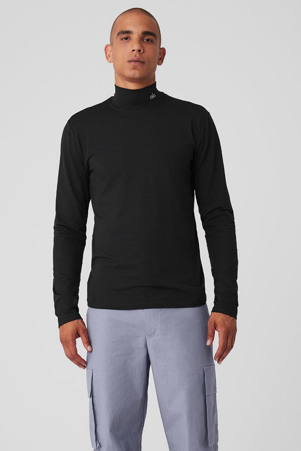 Μακρυμανικο ανδρικα Alo Yoga Conquer Reform Mock Neck μαυρα | Greece  VGKQP-6982