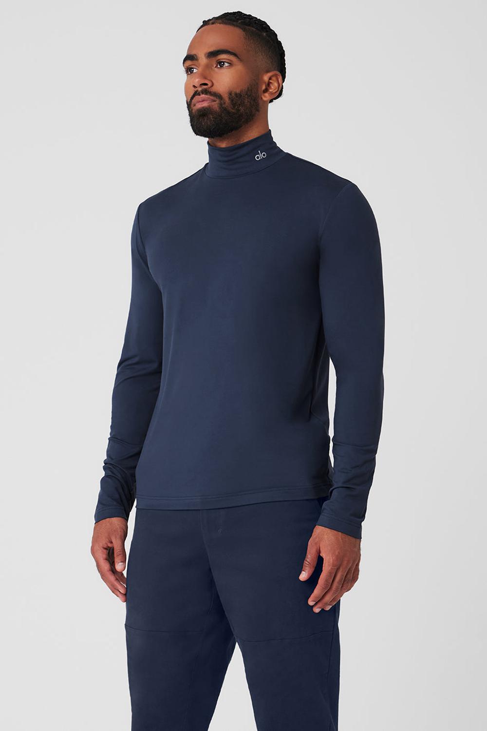 Μακρυμανικο ανδρικα Alo Yoga Conquer Reform Mock Neck σκουρο μπλε | Greece  DRLPB-6314