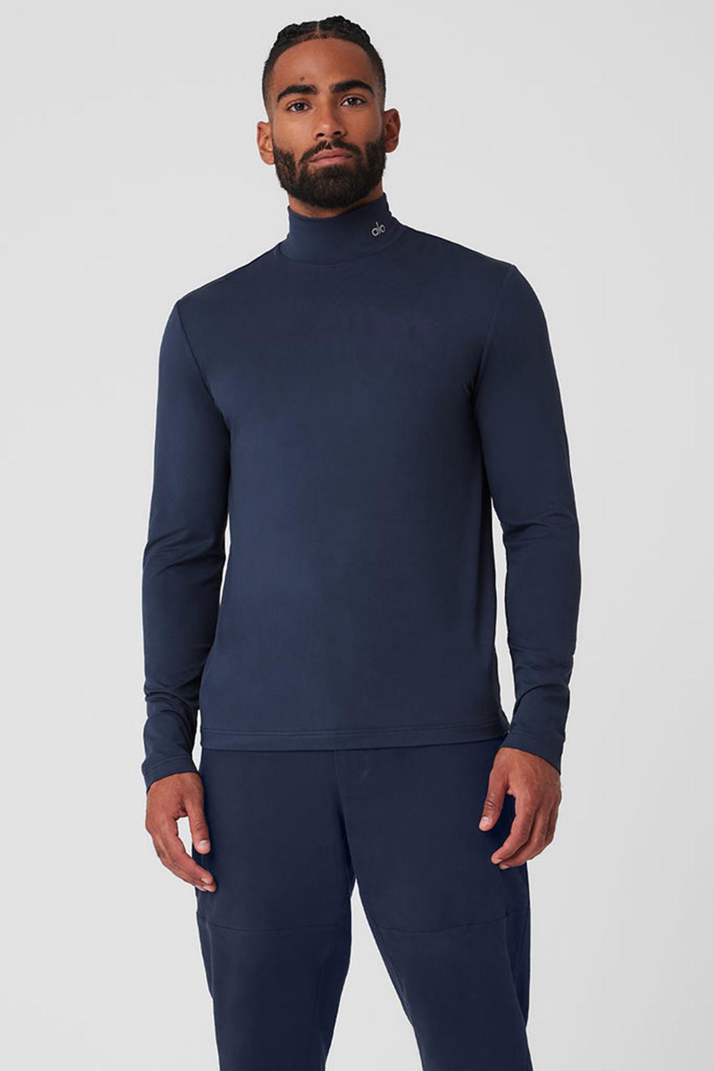 Μακρυμανικο ανδρικα Alo Yoga Conquer Reform Mock Neck σκουρο μπλε | Greece  DRLPB-6314