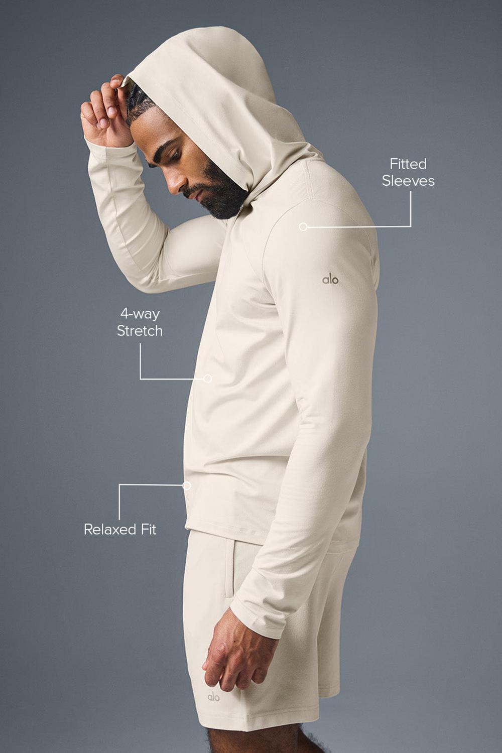 Μακρυμανικο ανδρικα Alo Yoga Conquer Reform With Hood Bone | Greece  NLIAE-9784