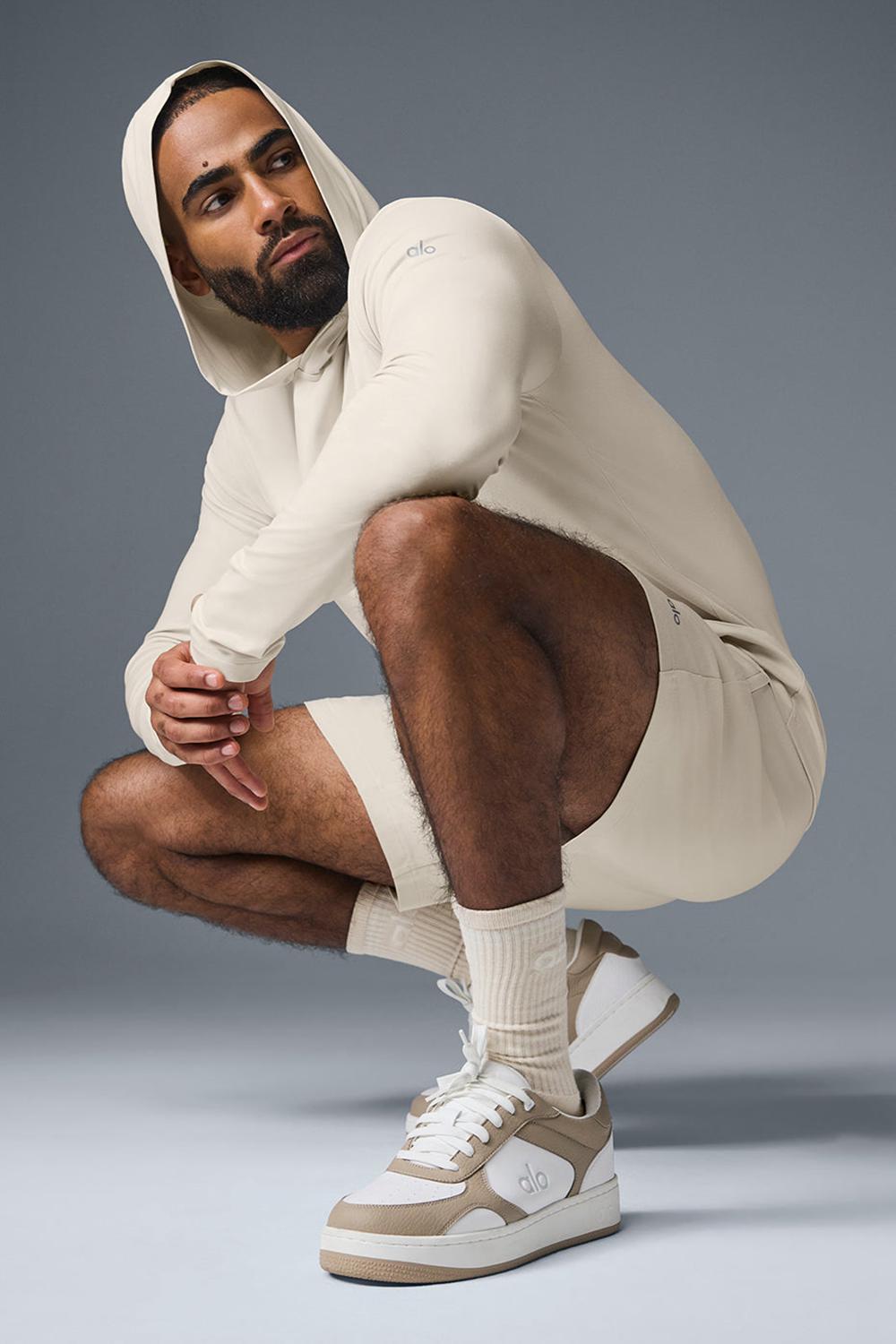 Μακρυμανικο ανδρικα Alo Yoga Conquer Reform With Hood Bone | Greece  NLIAE-9784