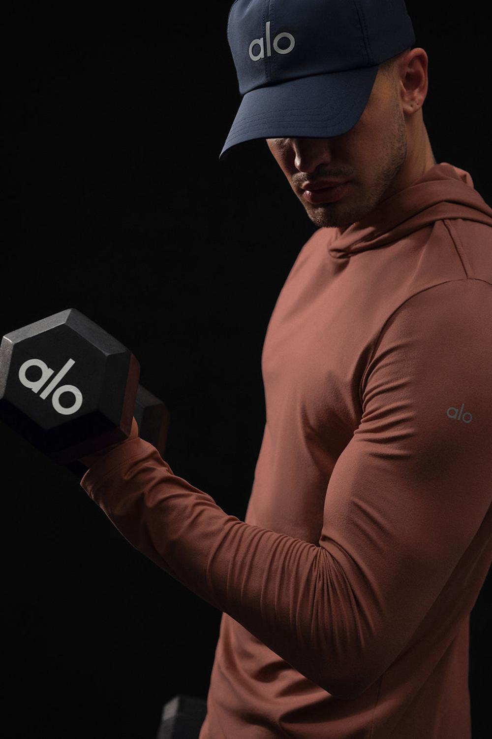 Μακρυμανικο ανδρικα Alo Yoga Conquer Reform With Hood Chestnut | Greece  LWYVI-5316