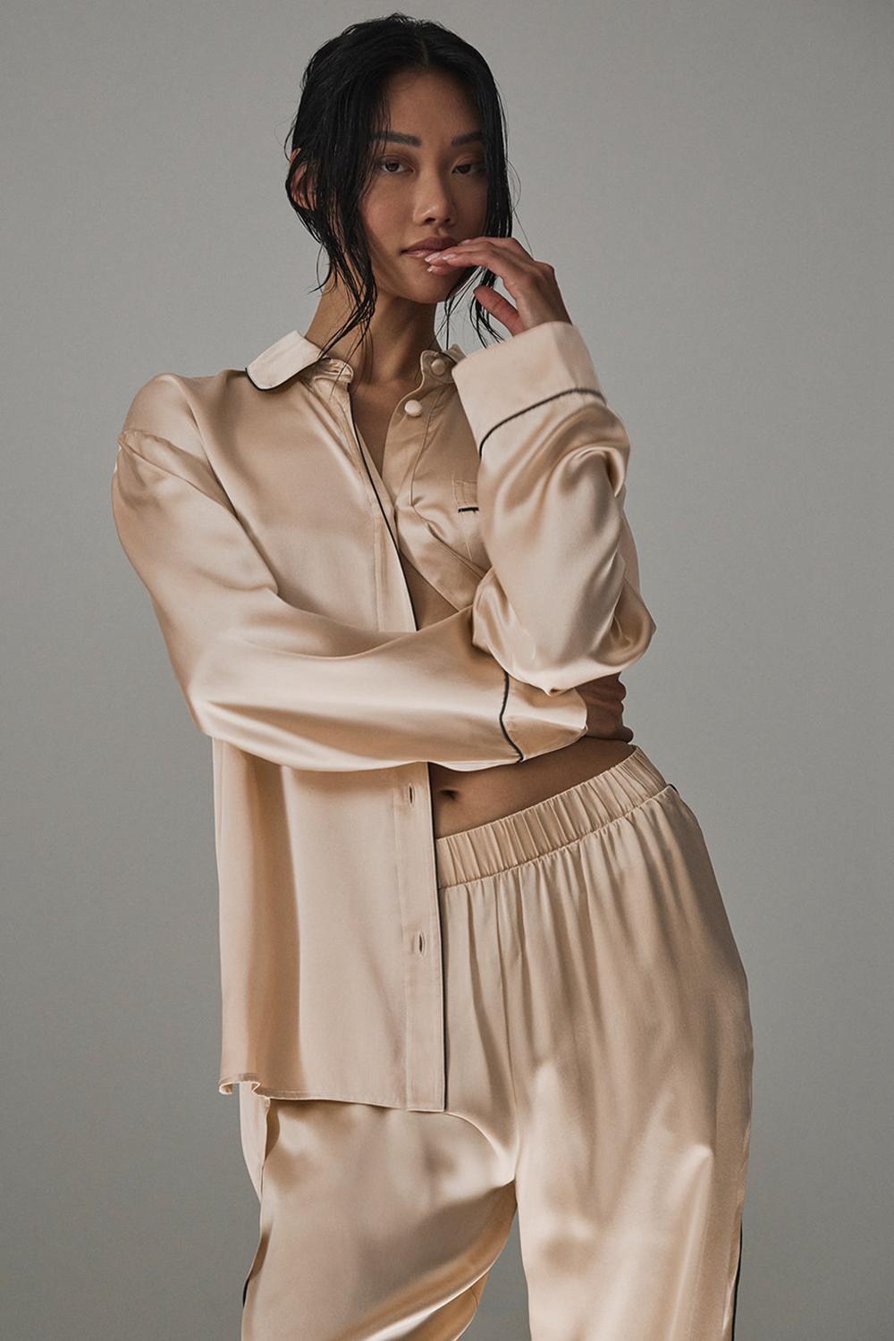 εσωρουχα γυναικεια Alo Yoga Courchevel Silk Button Down μαυρα | Greece  KQHJS-1345