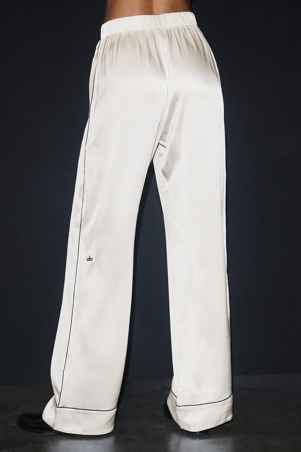Παντελονι γυναικεια Alo Yoga Courchevel Silk μαυρα | Greece  LBHEV-6348