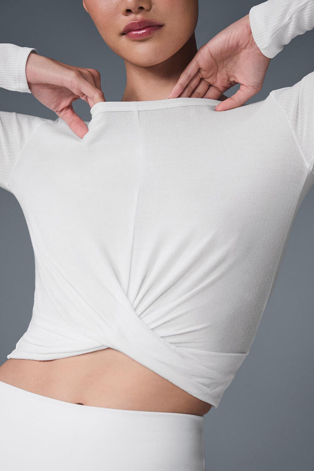Μακρυμανικο γυναικεια Alo Yoga Cover Top ασπρα | Greece  IMDLB-6859