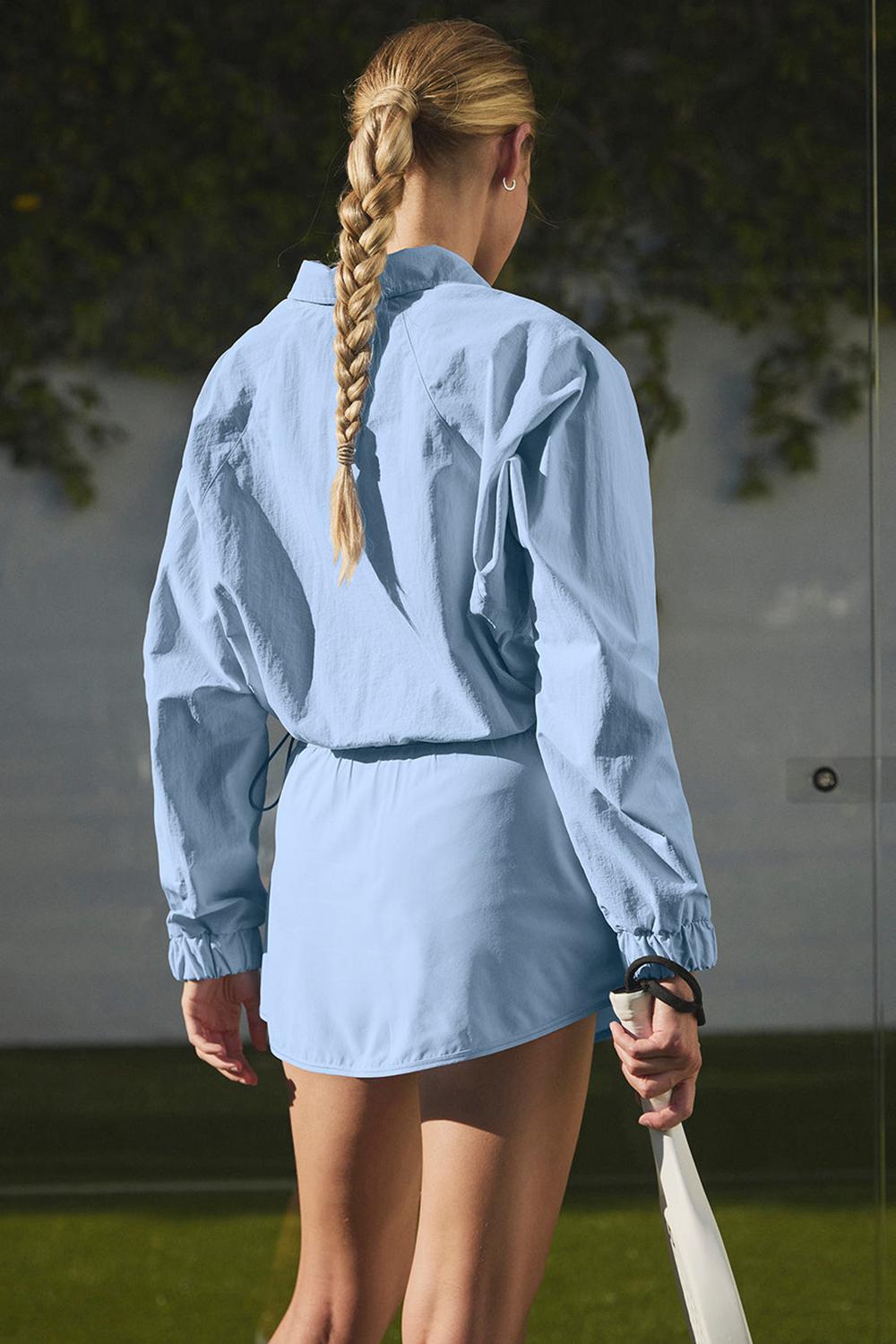 Φουτερ γυναικεια Alo Yoga Cropped 1/4 Zip Alumni μπλε | Greece  GAMHV-6958