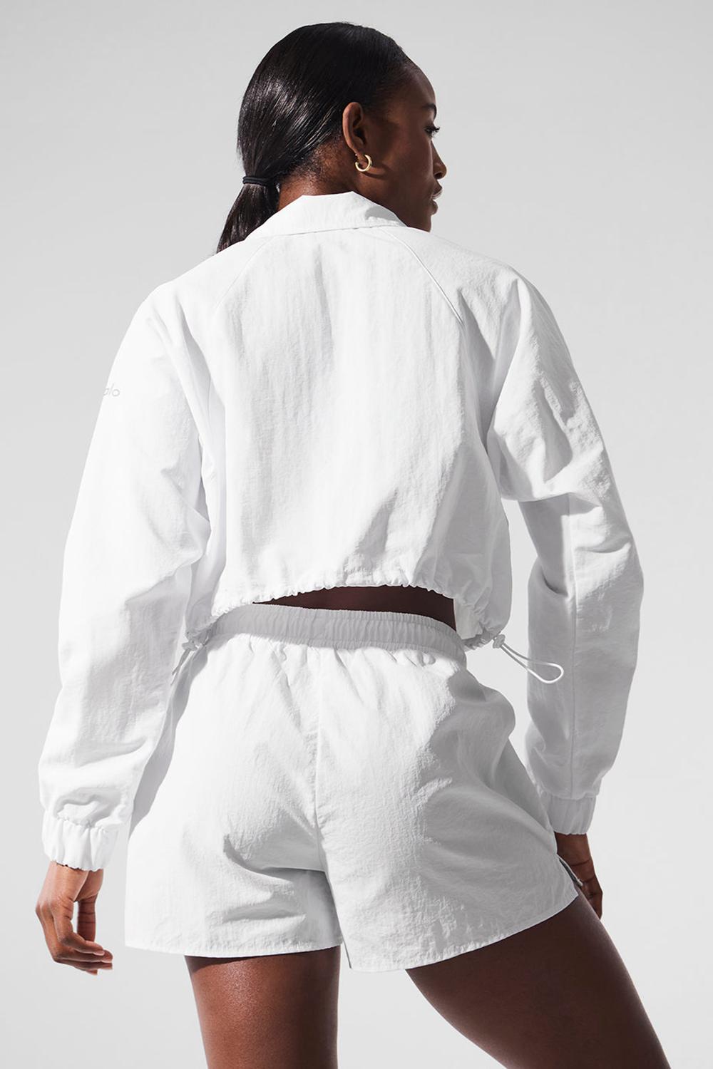 Φουτερ γυναικεια Alo Yoga Cropped 1/4 Zip Alumni ασπρα | Greece  MTWZY-1845