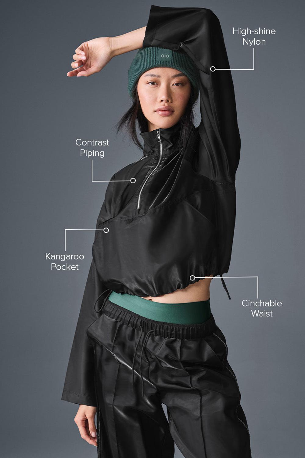 Φουτερ γυναικεια Alo Yoga Cropped Afterglow μαυρα | Greece  PZKOX-6495