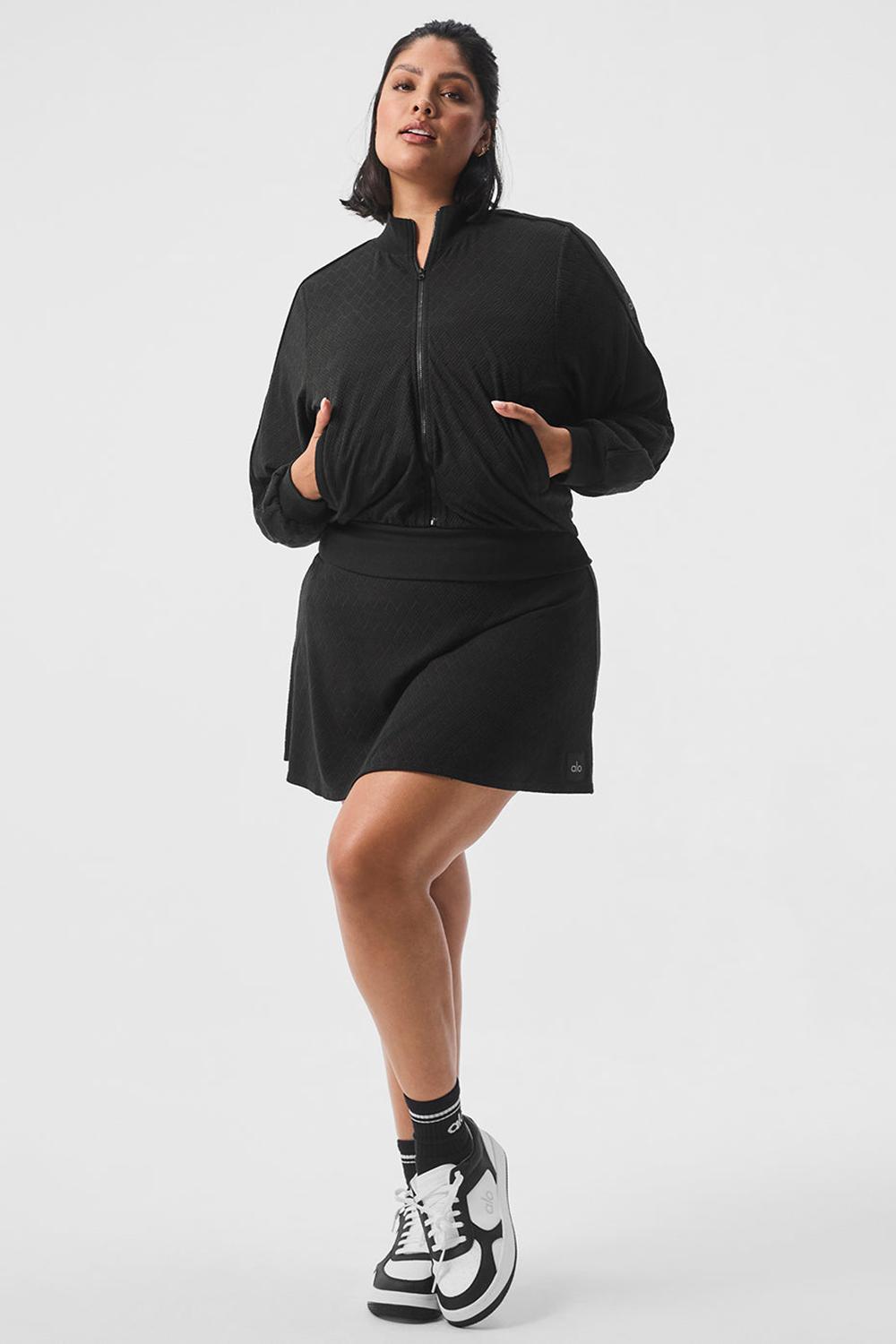Μπουφαν γυναικεια Alo Yoga Cropped Doubles Only Full Zip μαυρα | Greece  MOGVZ-8302