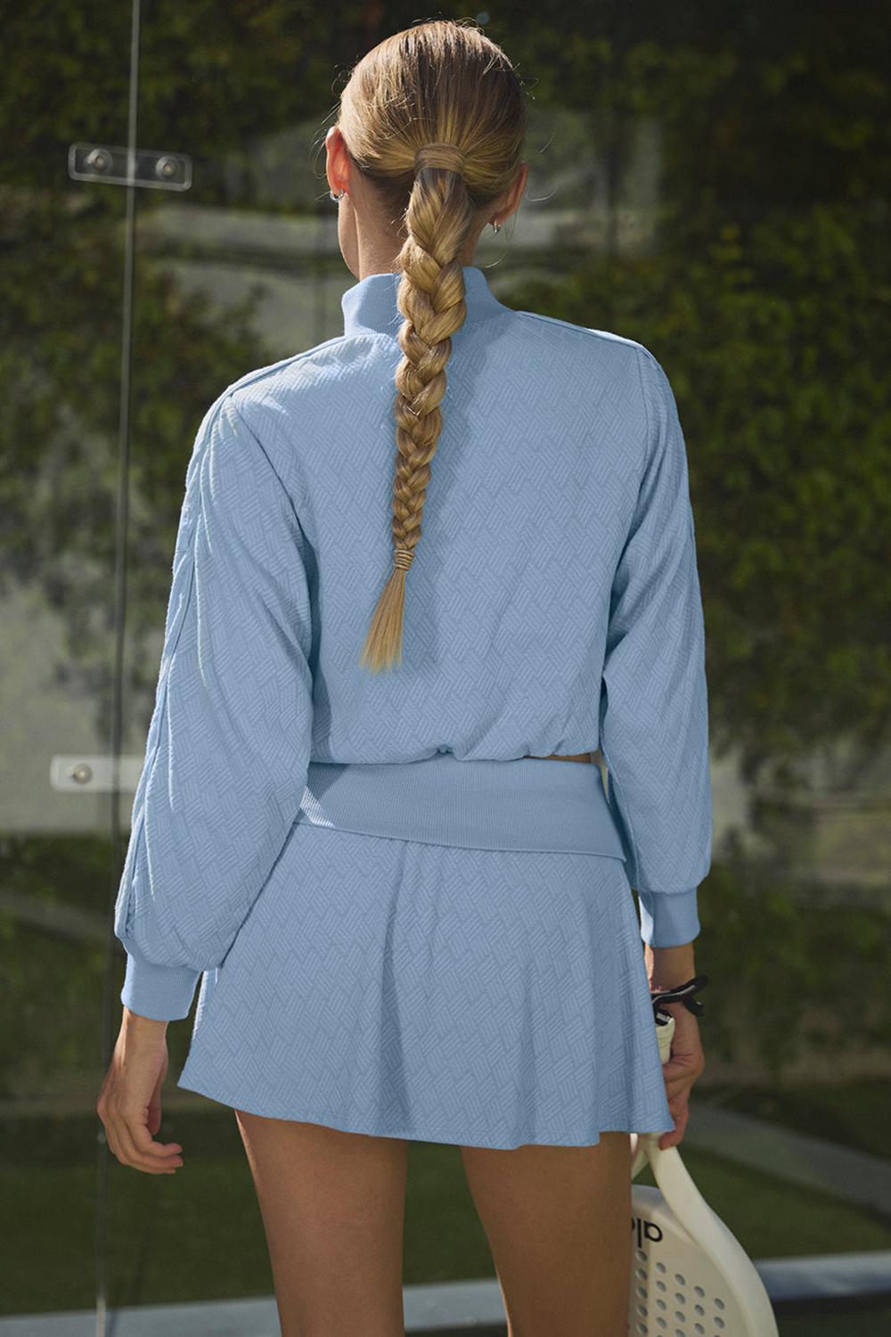 Μπουφαν γυναικεια Alo Yoga Cropped Doubles Only Full Zip μπλε | Greece  GHUIZ-5716