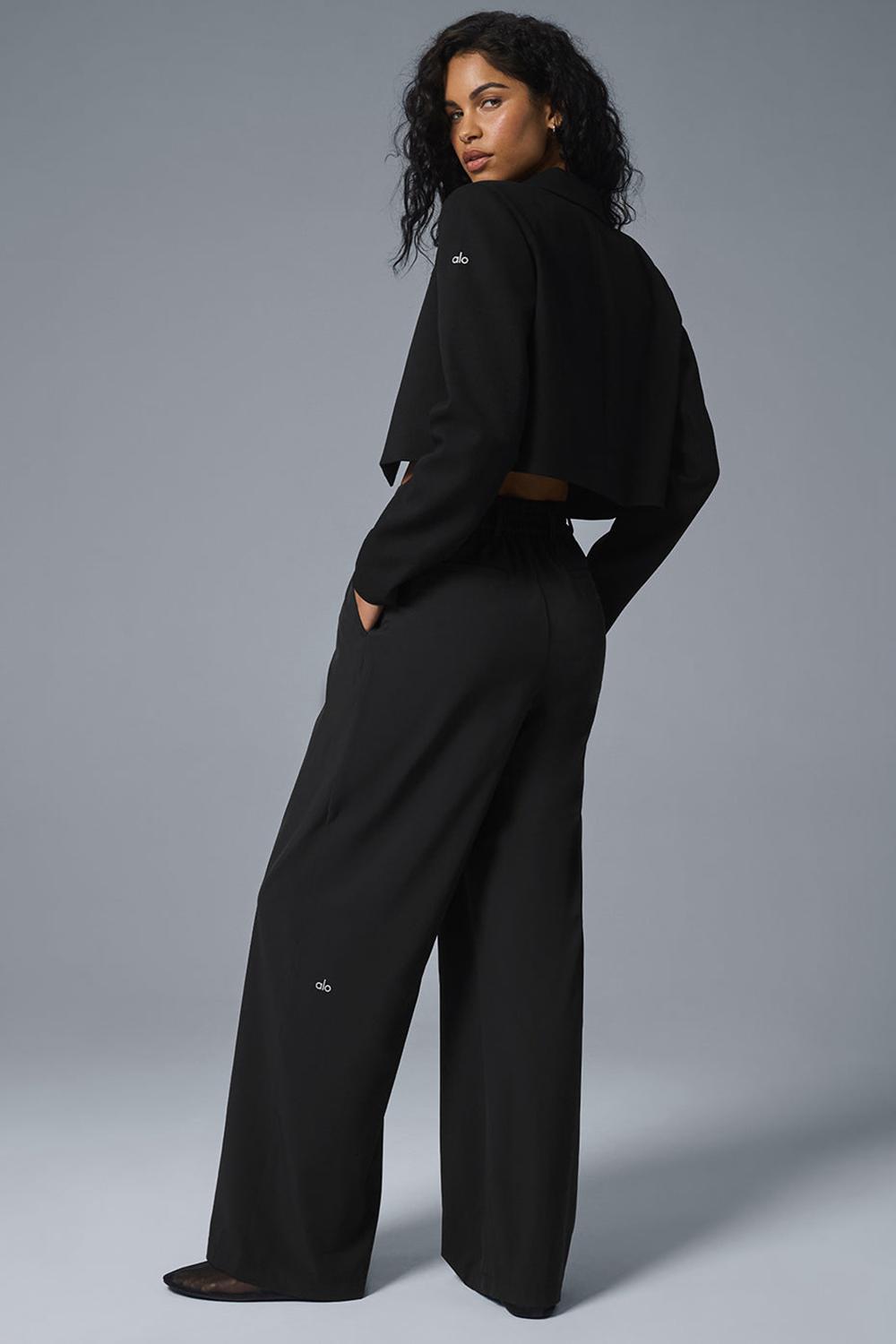Μπλέιζερ γυναικεια Alo Yoga Cropped First-Class μαυρα | Greece  DVJYT-5420