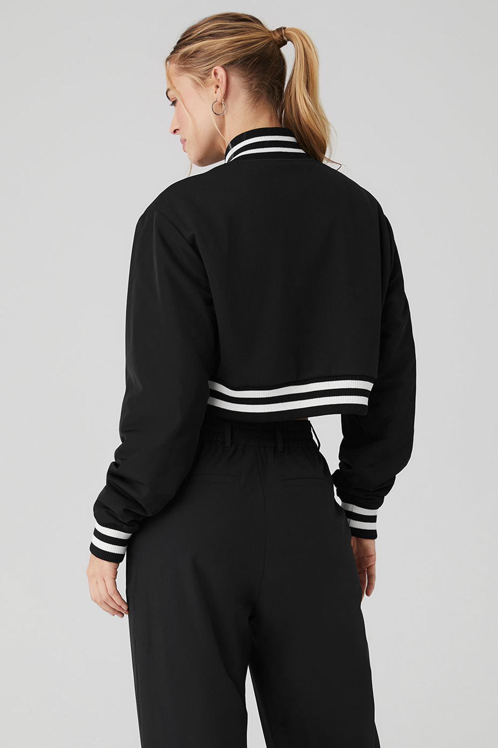 Μπουφαν γυναικεια Alo Yoga Cropped G.O.A.T μαυρα | Greece  NCMOI-2906