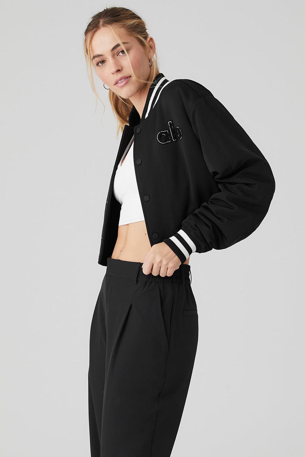 Μπουφαν γυναικεια Alo Yoga Cropped G.O.A.T μαυρα | Greece  NCMOI-2906