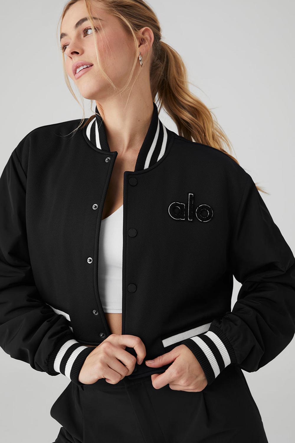 Μπουφαν γυναικεια Alo Yoga Cropped G.O.A.T μαυρα | Greece  NCMOI-2906