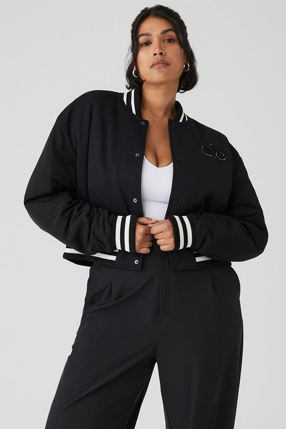 Μπουφαν γυναικεια Alo Yoga Cropped G.O.A.T μαυρα | Greece  NCMOI-2906