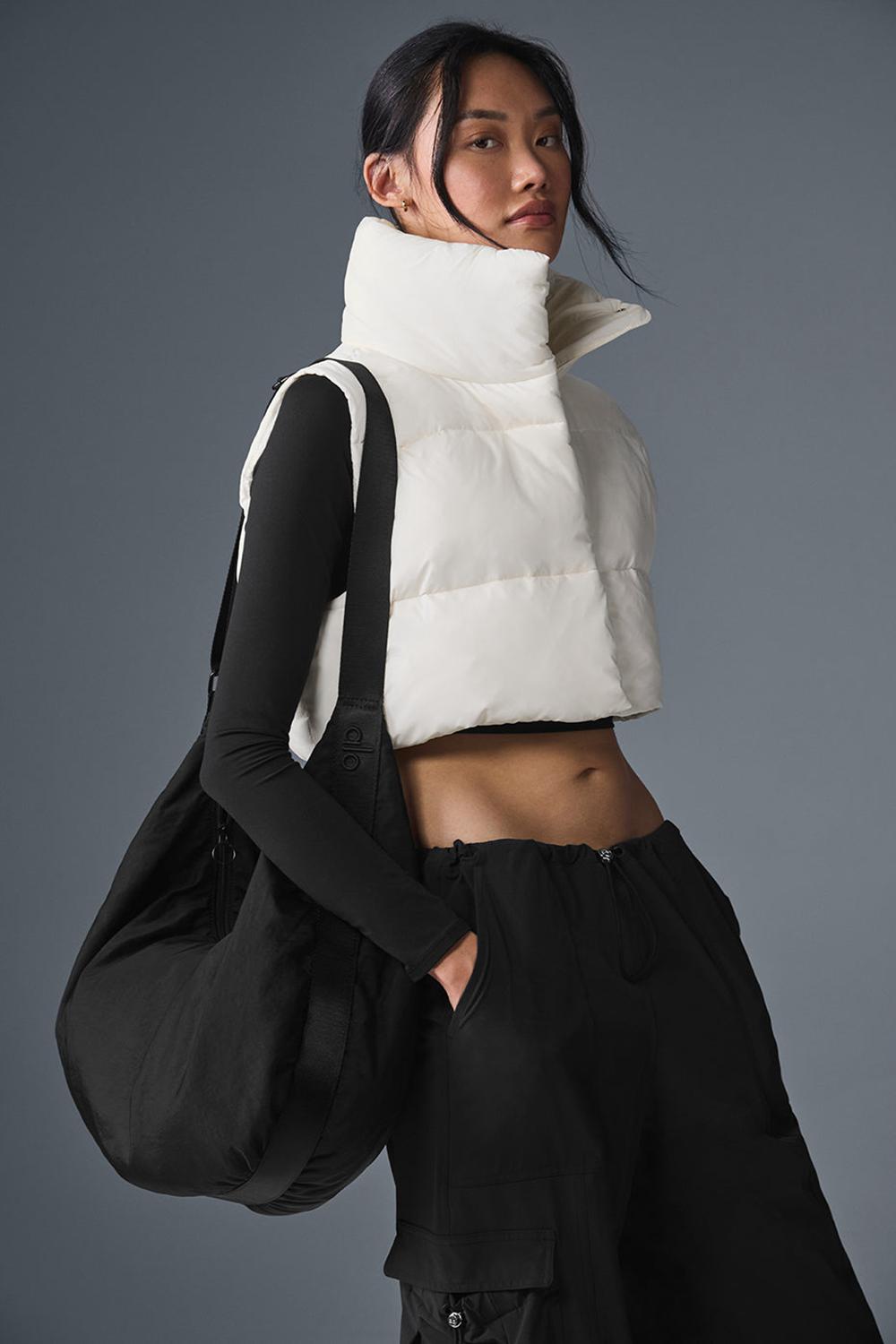 Γιλεκο γυναικεια Alo Yoga Cropped Gold Rush Puffer Ivory | Greece  YWUVO-5843