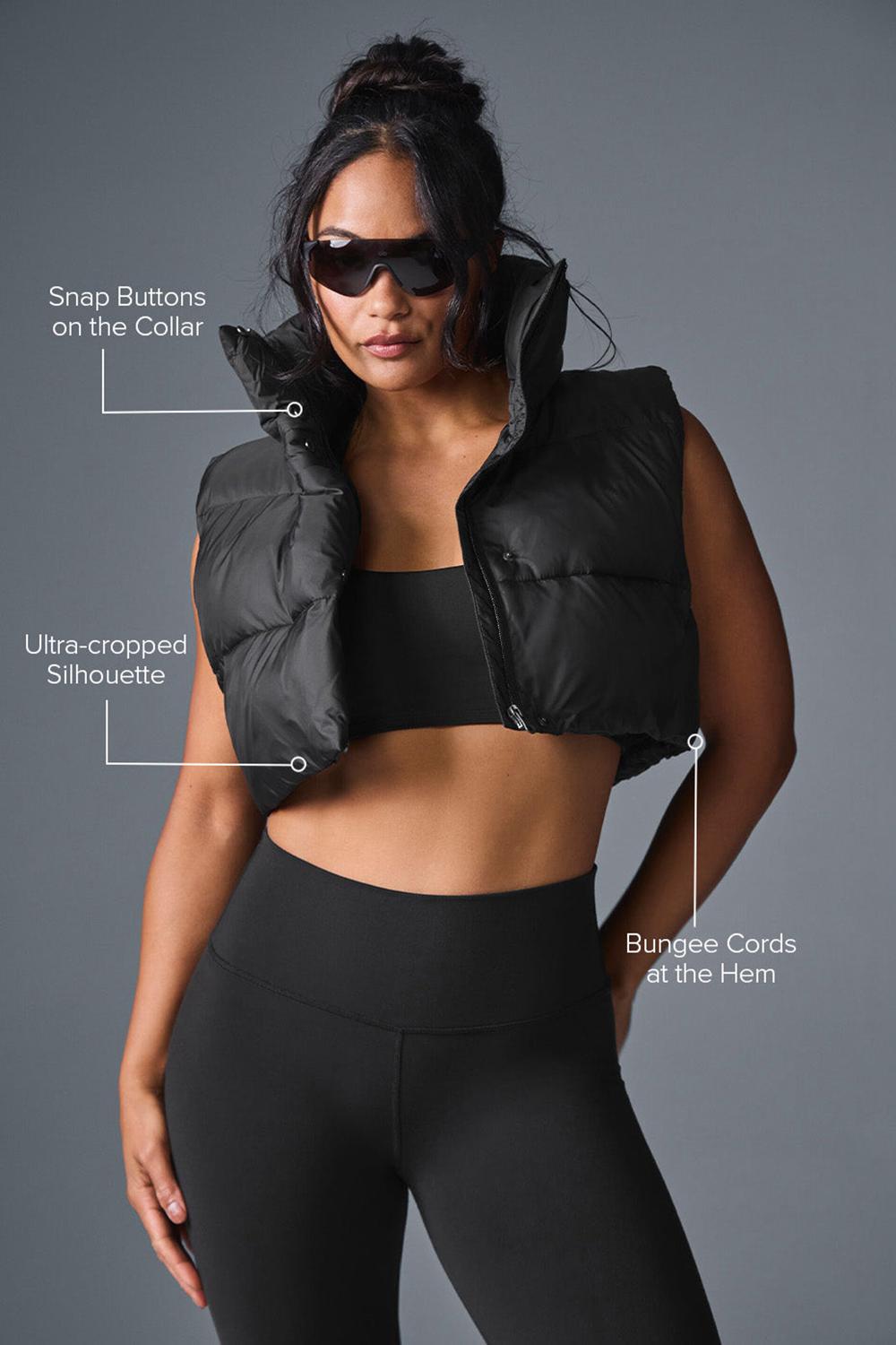 Γιλεκο γυναικεια Alo Yoga Cropped Gold Rush Puffer μαυρα | Greece  DFRLO-9518