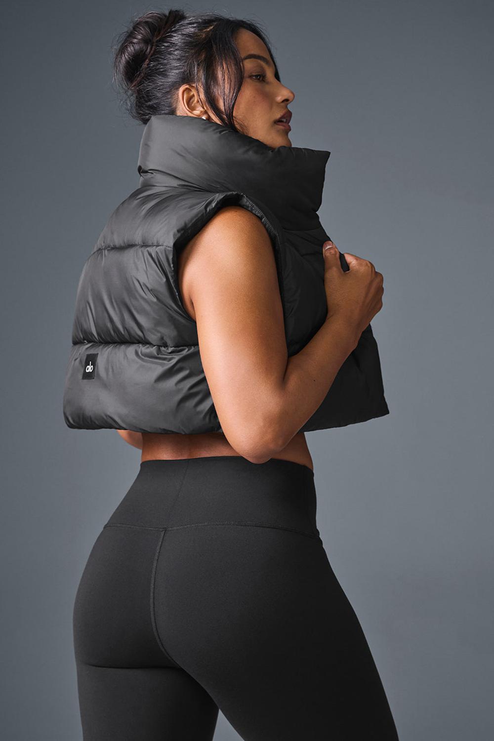 Γιλεκο γυναικεια Alo Yoga Cropped Gold Rush Puffer μαυρα | Greece  DFRLO-9518