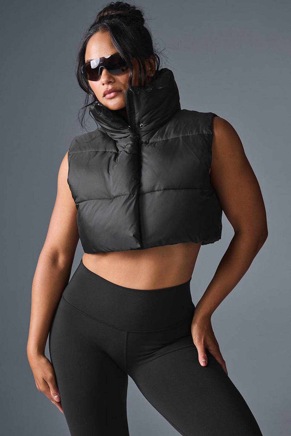 Γιλεκο γυναικεια Alo Yoga Cropped Gold Rush Puffer μαυρα | Greece  DFRLO-9518