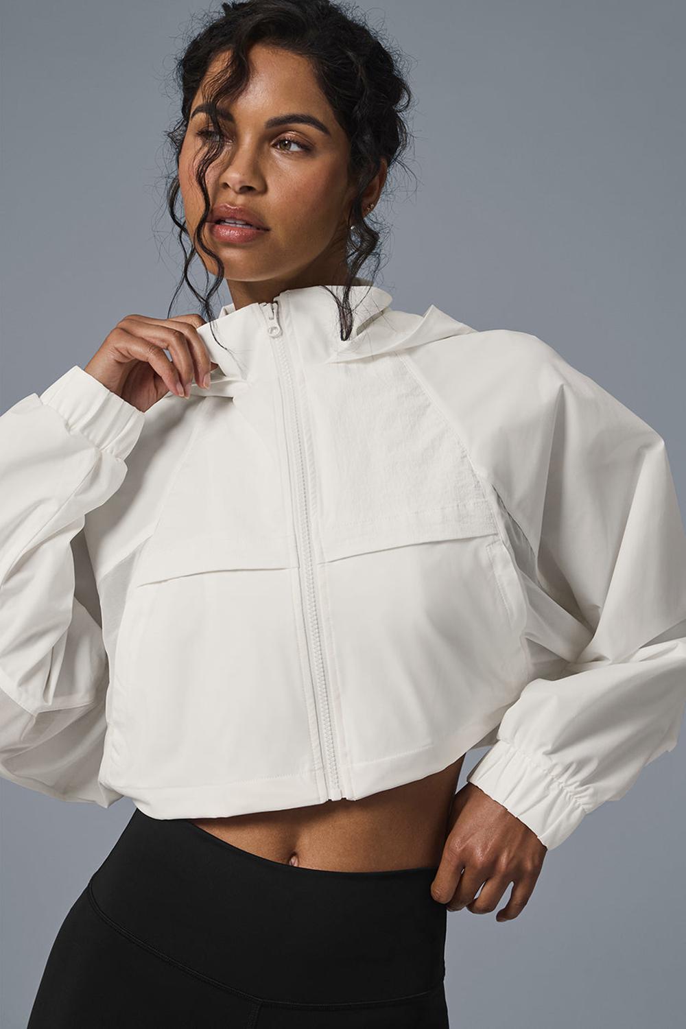 Μπουφαν γυναικεια Alo Yoga Cropped Playmaker Ivory | Greece  JDUSH-0425