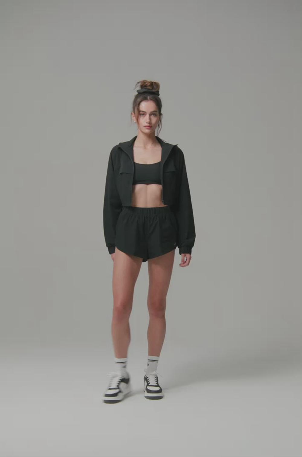 Μπουφαν γυναικεια Alo Yoga Cropped Playmaker μαυρα | Greece  SRQKB-0476