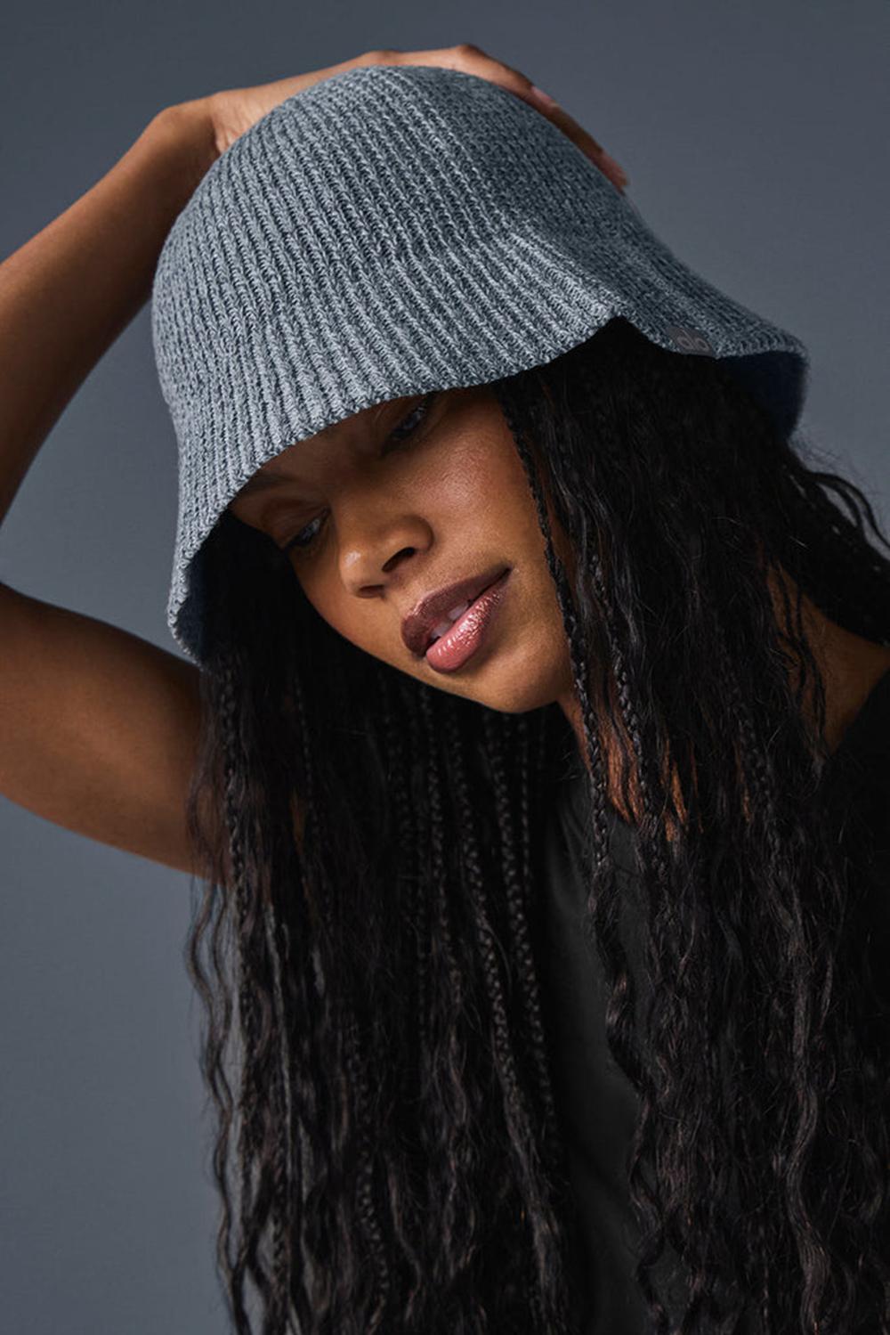 καπελα γυναικεια Alo Yoga Denim Knit Cloche γκρι | Greece  KHEJM-9620